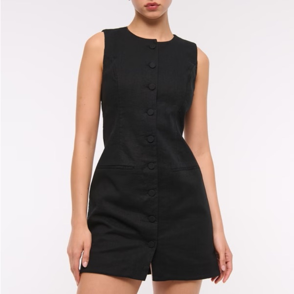 The A&F Mara Linen-Blend Mini Dress